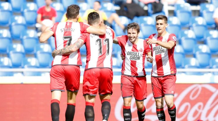 La celebració del gol de Stuani. Girona FC