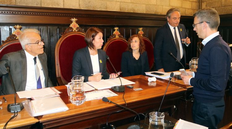 Part de l'equip de govern de l'Ajuntament de Girona, avui al ple. ACN