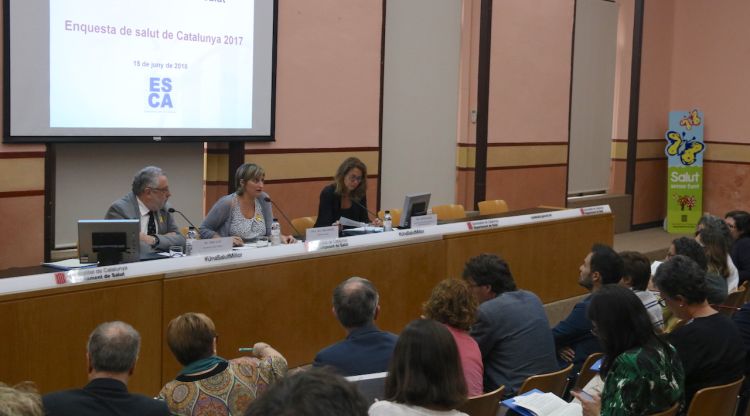 Presentació de l'ESCA amb Joan Guix, Alba Vergés i Cristina Nadal. ACN