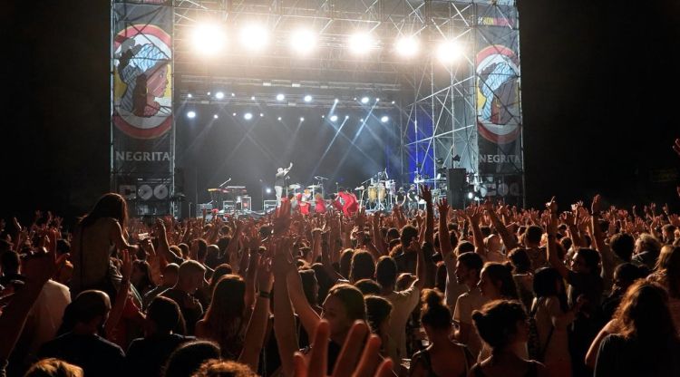 Pla general d'un moment de l'actuació de Macaco amb les prop de 3.000 persones de públic