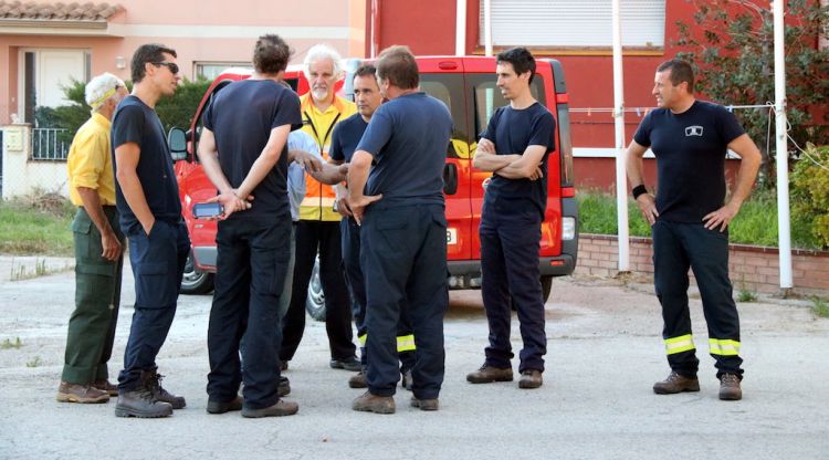 Un grup de Bombers al Parc de la Jonquera. ACN