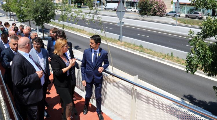El conseller de Territori i Sostenibilitat, Damià Calvet, durant la inauguració del desdoblament de la C-260 a Vilatenim. ACN