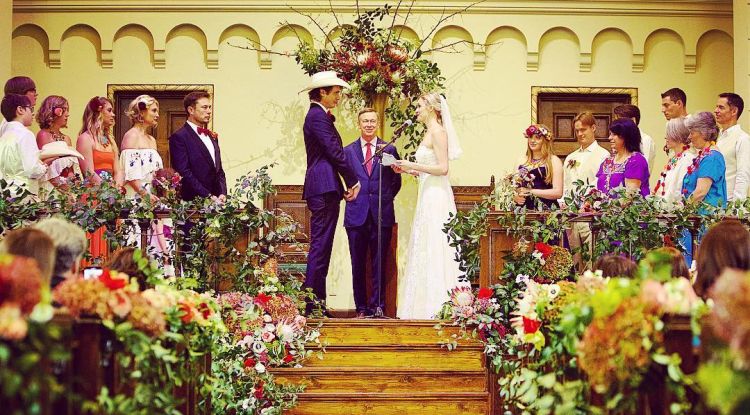 El casament (real) de Kimbal i Christiana el passat 4 d'abril a EUA. Christiana Kimbal (Instagram)