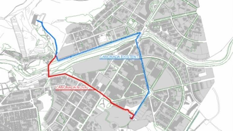 Plànol amb el traçat de la canonada existent i el de la nova. ACN