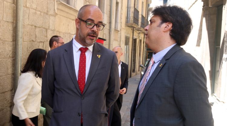 El conseller d'Interior, Miquel Buch, i el president de la Diputació de Girona, Pere Vila. ACN