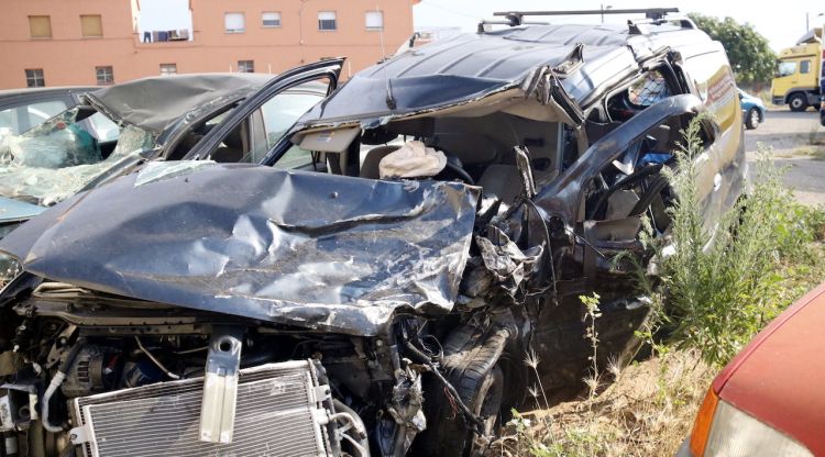 Un dels dos vehicles implicats en l'accident mortal a Borrassà. ACN