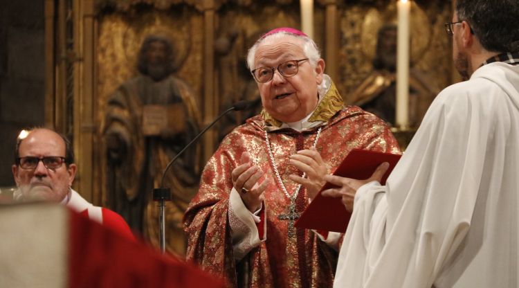 El Bisbe de Girona, Francesc Pardo, en la missa de Sant Narcís. ACN