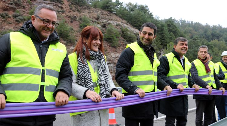 D'esquerra a dreta; Josep Lara, Alba Camps, Jordi Puigneró i Jesús Calderer. ACN