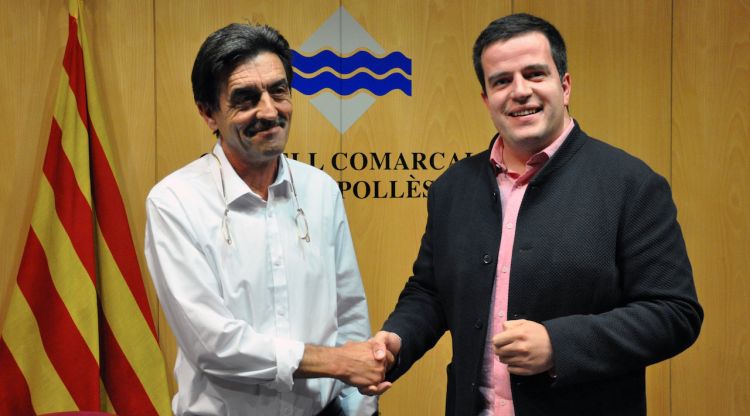 Eudald Picas (esquerra) donarà el relleu a Joan Manso (dreta). ACN