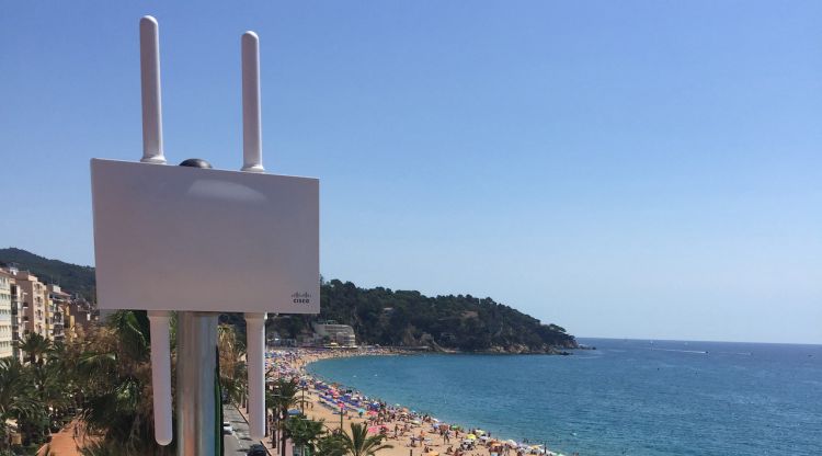 Un punt d'accés wifi a Lloret de Mar (arxiu)