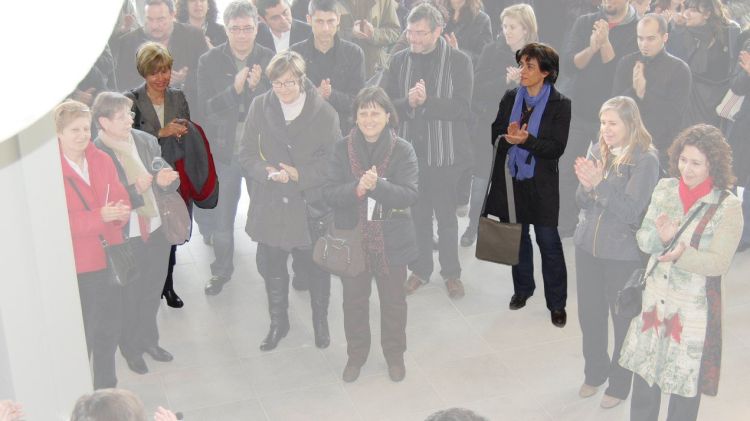 Pia Bosch (esquerra) i Blanca Palmada ahir a l'acte de presentació dels 'Quimics Espai Jove' © AG