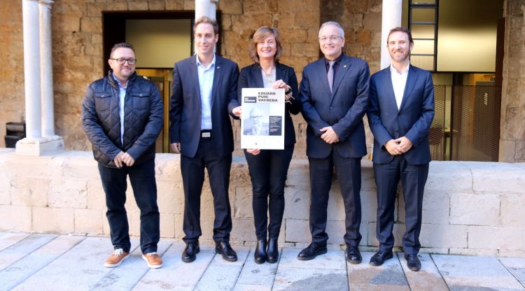 La vicerectora de la UdG, Sílvia Llach, l'alcalde de Figueres, Jordi Masquef, i el president de la D.O Empordà, Xavier Albertí. ACN