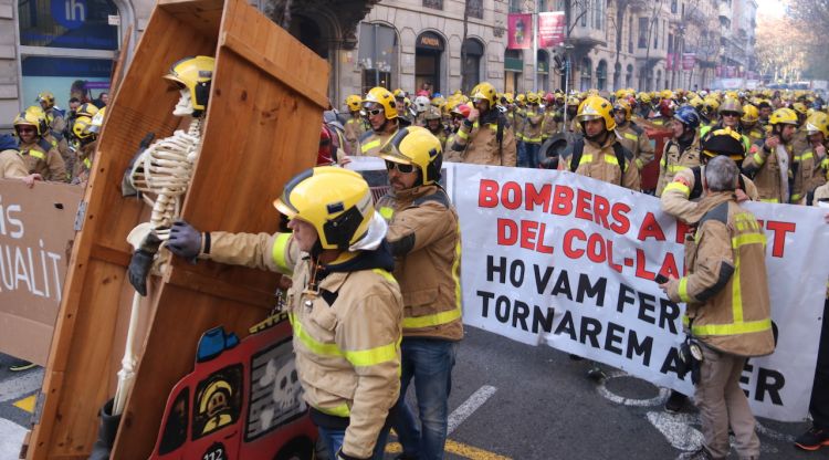 Imatge de la manifestació dels Bombers a Barcelona el 20 de desembre del 2018. ACN