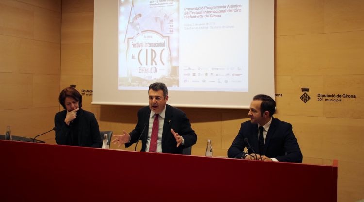 Un instant de la presentació de la vuitena edició del Festival Internacional de Circ de Girona. Diputació de Girona