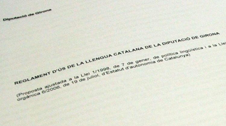 La interlocutòria del TSJC suspèn cautelarment diversos articles de l'ús del català a la Diputació de Girona