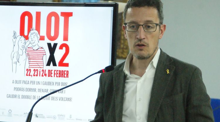 El regidor de Turisme, Estanis Vayreda, fent balanç de l'Olotx2. ACN