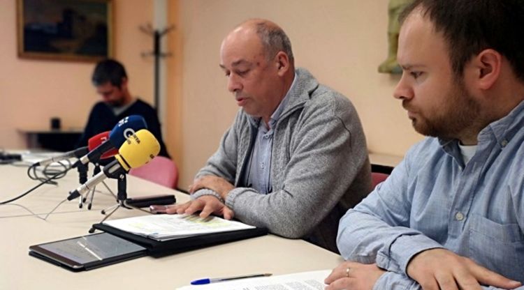 El delegat episcopal d'Ensenyament del Bisbat de Girona, Pere Micaló, i el responsable de comunicació, Xavier Roca