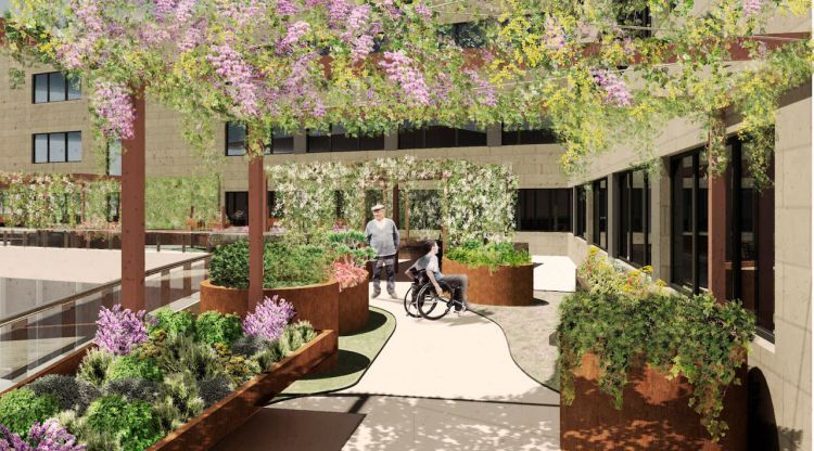 Recreació virtual del jardí terapèutic del centre sociosanitari Bernat Jaume