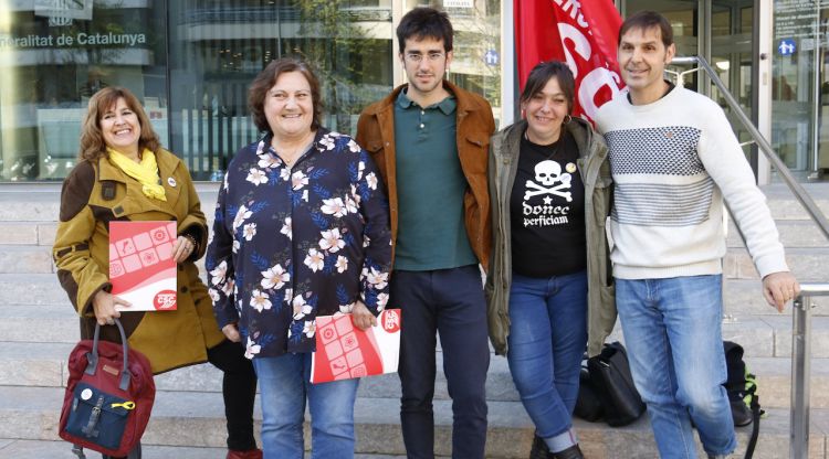 Alguns dels representants de la Intersindical CSC a comarques gironines. ACN