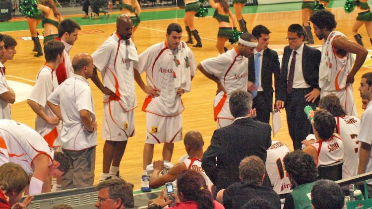 Jugadors de l'Akasvayu Girona en un partit a Fontajau (arxiu) © AG