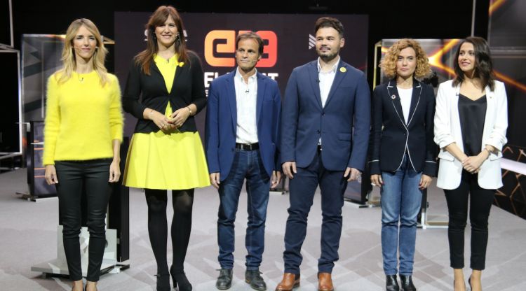 Cayetana Álvarez de Toledo (PPC), Laura Borràs (JxCat), Jaume Asens (ECP), Gabriel Rufián (ERC), Meritxell Batet (PSC), i Inés Arrimadas (Cs). ACN
