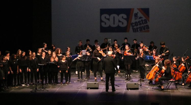 L'Escola de Música de Torroella de Montgrí durant l'actuació. ACN