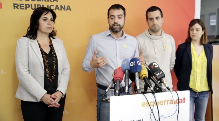 Roda de premsa del cap de llista d'ERC a Girona, Quim Ayats. ACN