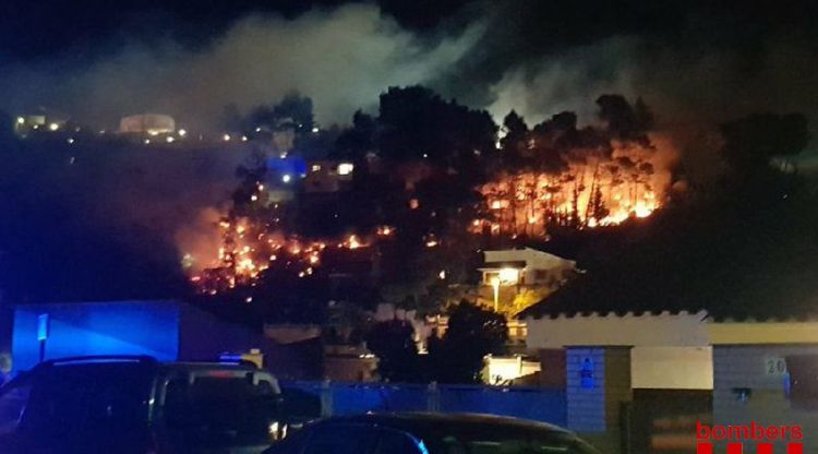 L'incendi de vegetació que es va produir ahir a Palafolls