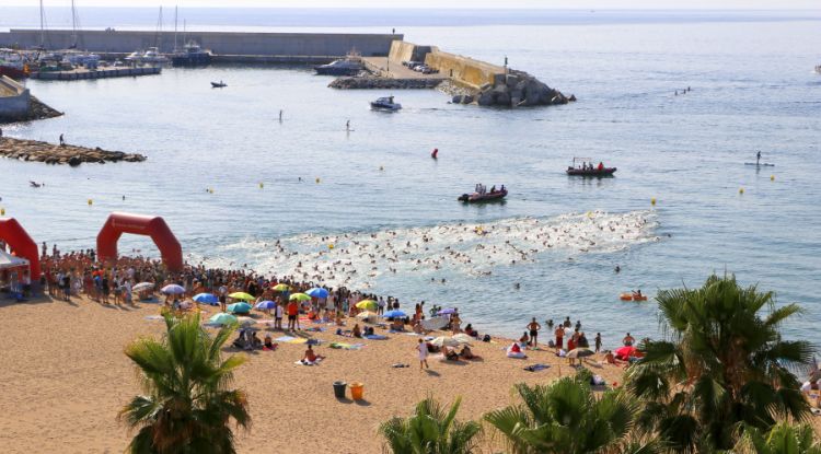 Pla general de la sortida de la Travessia Popular de Blanes