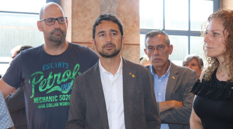 Pla mitjà del conseller de Territori, Damià Calvet, avui a Anglès. ACN