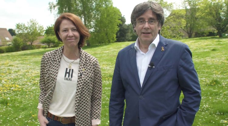 Marta Madrenas i Carles Puigdemont en una imatge d'arxiu