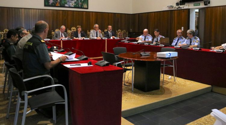 Un instant de la junta de seguretat de Figueres d'aquest matí. ACN