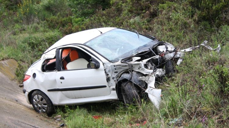 El cotxe on viatjava la víctima de l'accident a la N-II © ACN