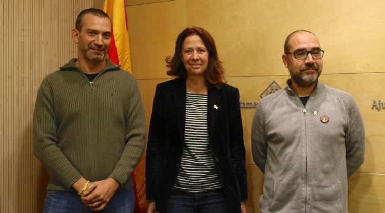 El tinent d'alcalde de Salt, Àlex Barceló, l'alcaldessa de Girona, Marta Madrenas, i l'alcalde de Sarrià de Ter, Narcís Fajula. ACN