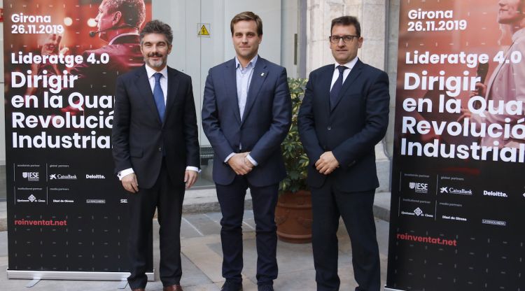 Els organitzadors del Reinventa't a Girona durant la presentació de la jornada. ACN