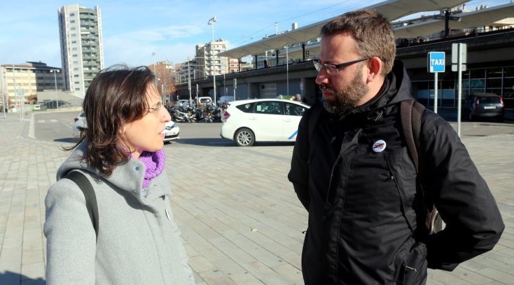 El diputat de la CUP al Parlament, Vidal Aragonès, i la diputada a la Diputació de Girona, Laia Pèlach. ACN