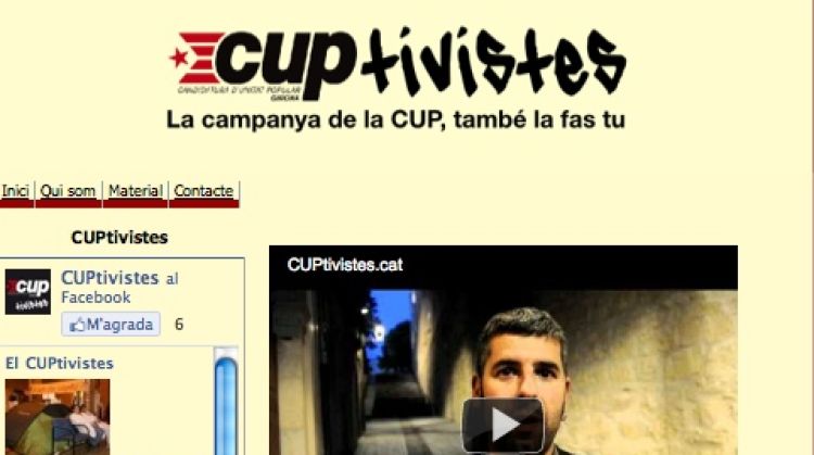 Captura de pantalla de la nova web de la CUP de Girona © AG