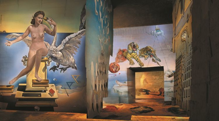Simulació de l'exposició de format digital immersiu 'L'énigme sans fin' de Dalí. ACN