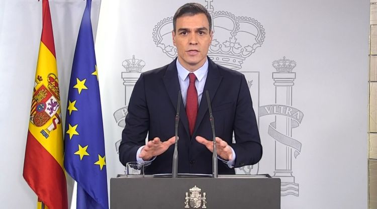 Pedro Sánchez durant la seva compareixença