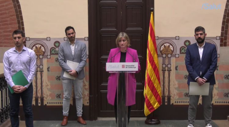 Un moment de la presentació de l'assaig, aquest matí