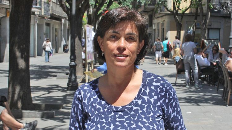 La candidata d'ERC per Girona, Blanca Palmada a la Rambla © M. Estarriola