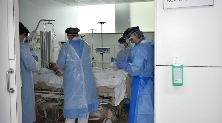 Espai rehabilitat a l'Hospital Santa Caterina per a l'atenció de pacients amb covid-19 en estat greu, amb necessitat de ventilació mecànica invasiva