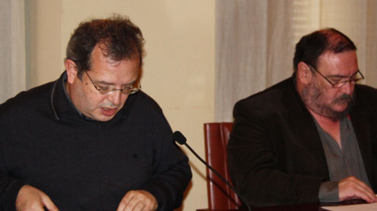 El tinent d'alcalde de Polítiques Socials de l'ajuntament de Girona, Joan Olóriz juntament amb el responsable d'Atenció Primària a la ciutat, Josep Just.