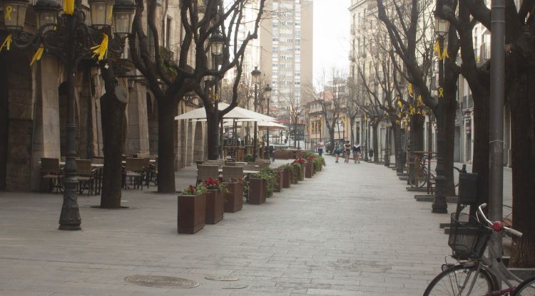 Rambla de Girona, el passat 15 de març quan es va iniciar el confinament. M.Estarriola