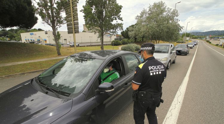 Un control de la Policia Local de Blanes