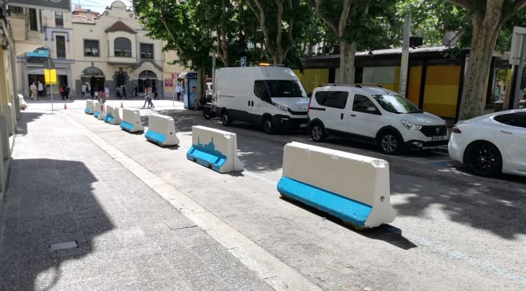 Una de les ampliacions de vorera que s'han fet al carrer Poeta Marquina