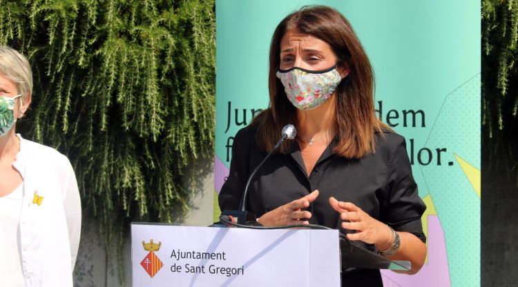 La consellera de la Presidència, Meritxell Budó, durant la presentació del PUOSC 2020-2024 a les comarques gironines. ACN
