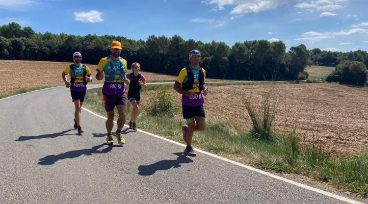 Alguns dels corredors que completaran la trail solidària del Banc dels Aliments