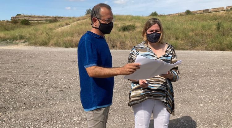 Pere Casellas i Agnès Lladó, aquest matí a la zona del Castell de Sant Ferran