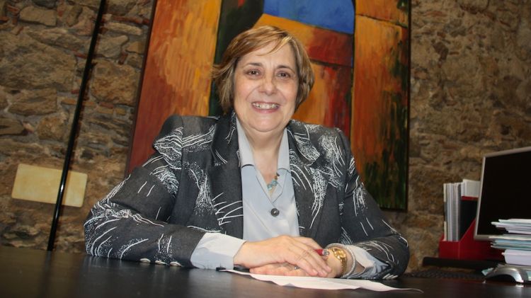 La rectora de la Universitat de Girona, Anna Maria Geli, al seu despatx del rectorat © ACN